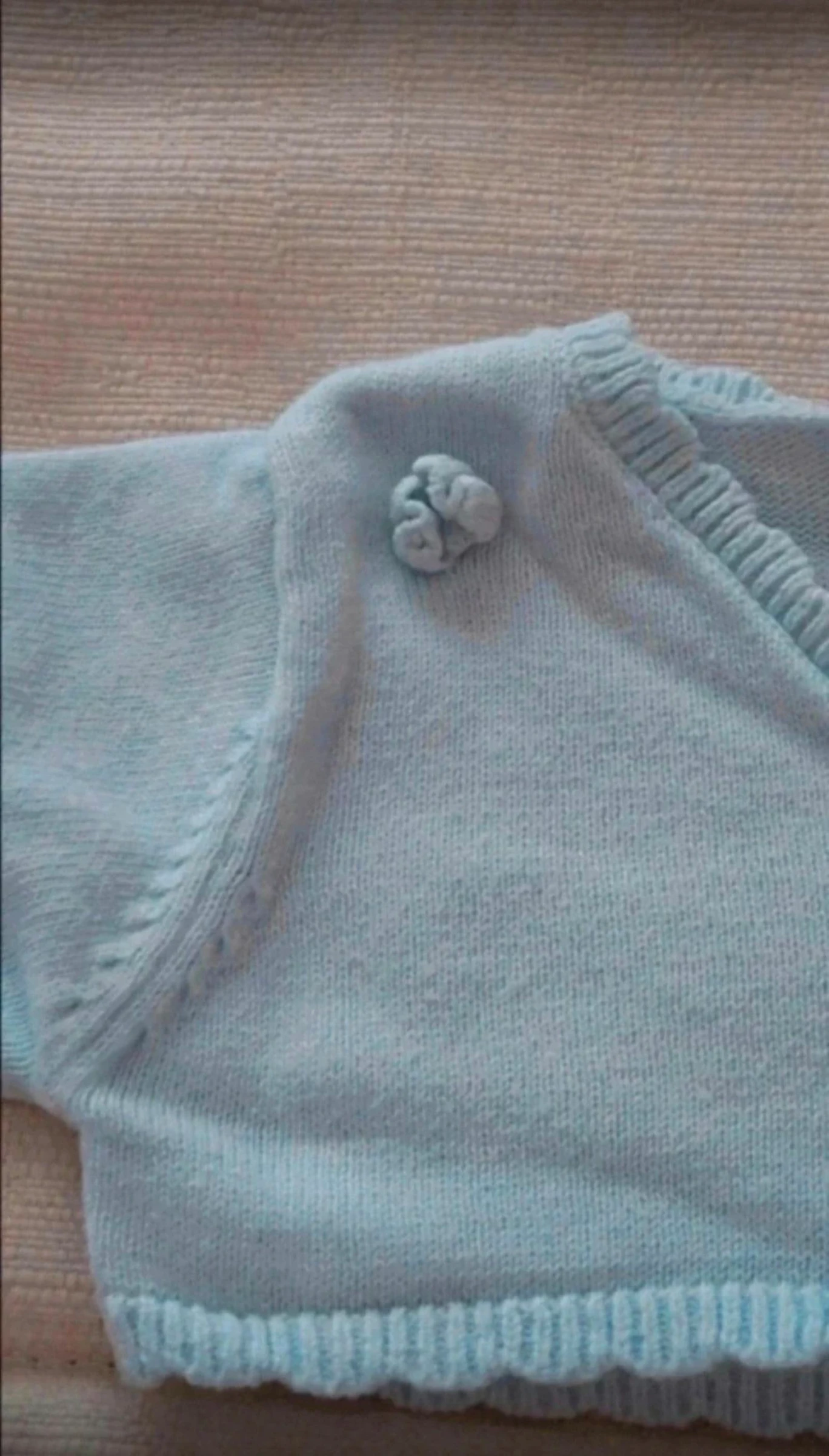 Baby sweater, light blue color, size 6 months – photo 2